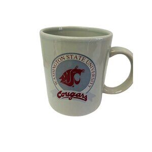 Coffee Mug Washington State University Cougars Gray Burgundy 3 3/4" 10oz